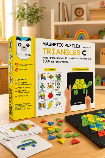Magnetic Triangles Puzzles with Display Stand