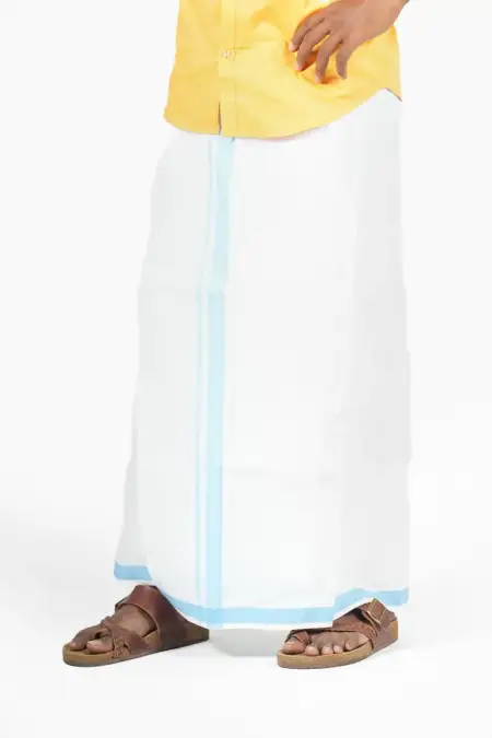Men Cotton Velcro Dhoti with Pocket - 2 Mtr