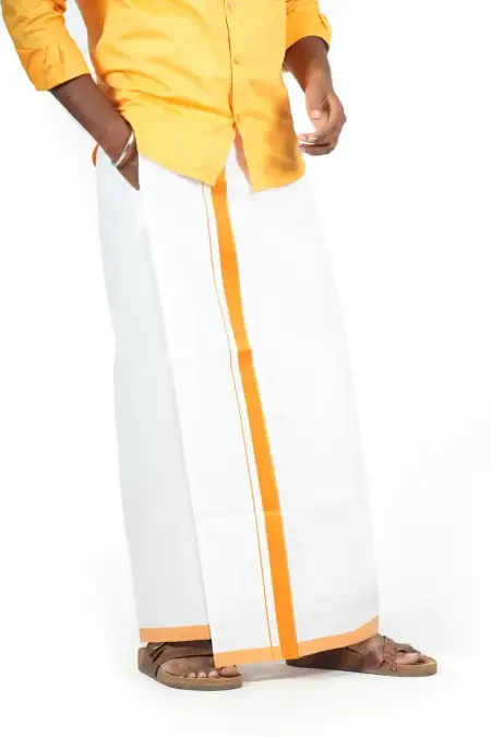 Men's Cotton Velcro Dhoti with Pocket 005200ORA2MTR