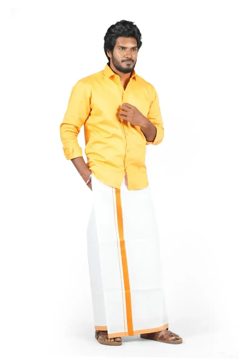 Men's Cotton Velcro Dhoti with Pocket 005200ORA2MTR