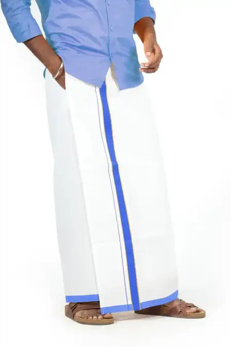 Men Cotton Velcro Dhoti with Pocket - 2 Mtr