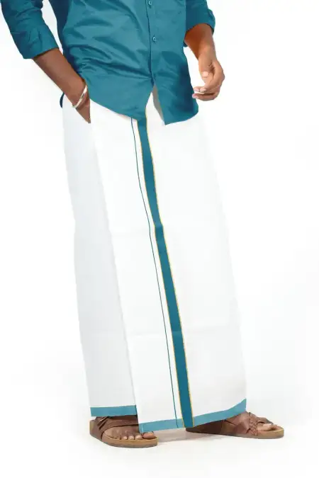 Men Cotton Velcro Dhoti with Pocket - 2 Mtr