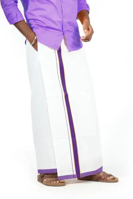 Men Cotton Velcro Dhoti - 2 Mtr