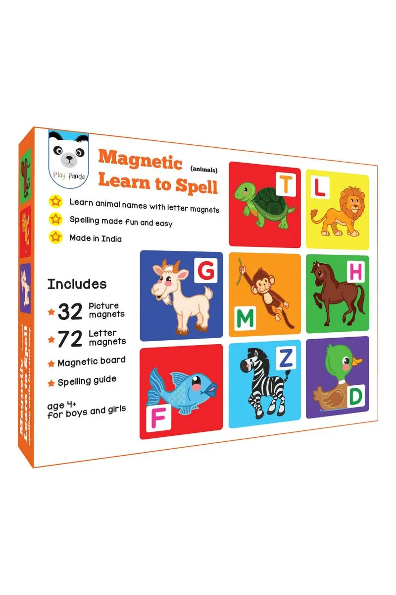 Learn to Spell  Puzzles for kids (32 Magnetic Animals Pictures & 72 Letter)