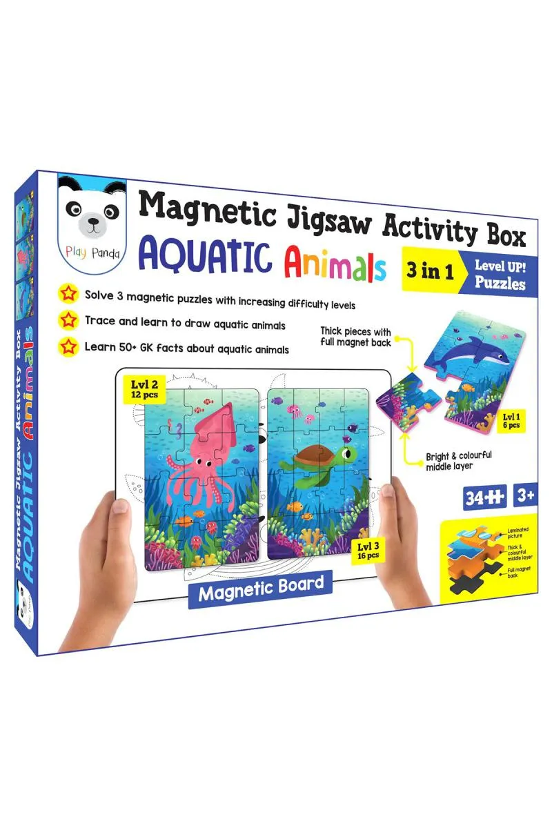 3 in 1 Aquatic Animals Magnetic Jigsaw Puzzles Set