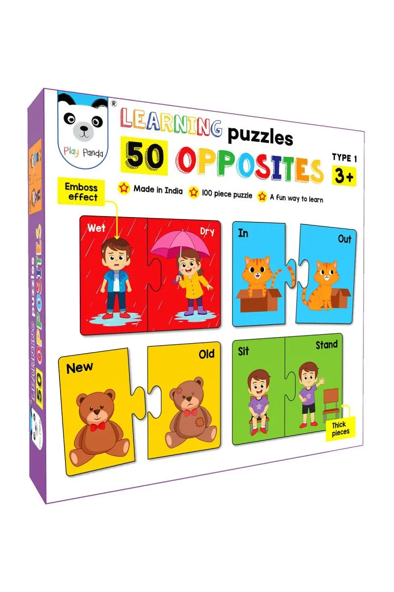 50 Opposites Words Learning Puzzles - 100 Pieces