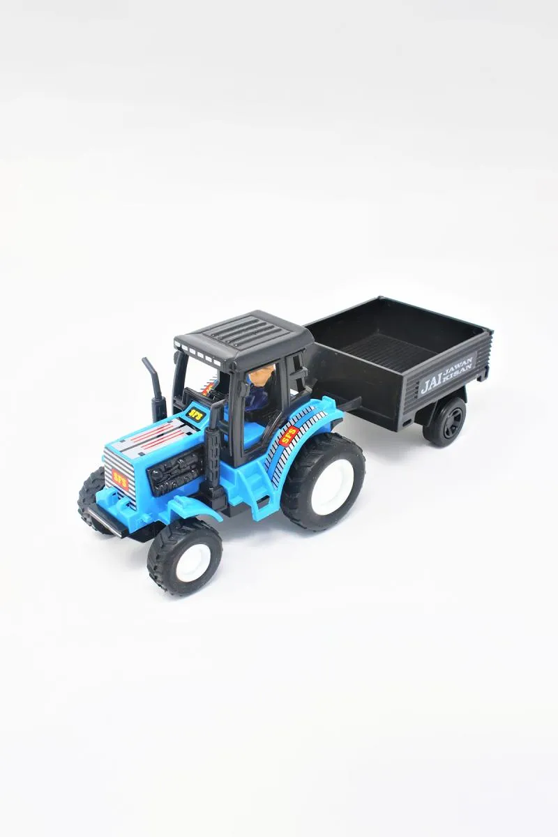 Tractor Trolley Pull Back Toy - Blue 005683BLU