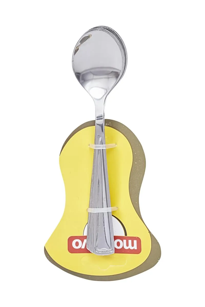 Montavo Stainless Steel Olive Baby Spoon, Set of 6 - 16cm