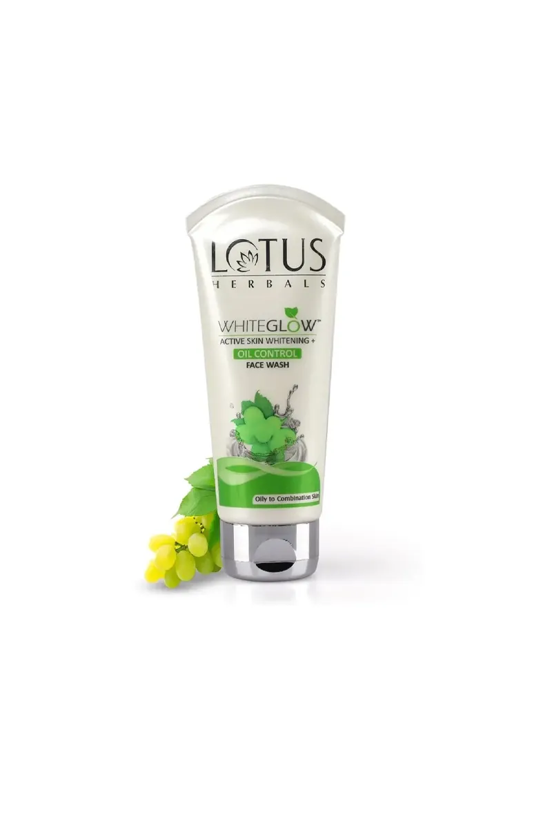 Lotus Herbals White Glow Active Skin Whitening + Oil Control Face Wash - 100gm
