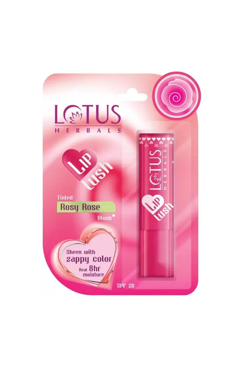 Lotus Herbals Lip Lush Tinted Lip Balm With SPF 20 (Rosy Rose)