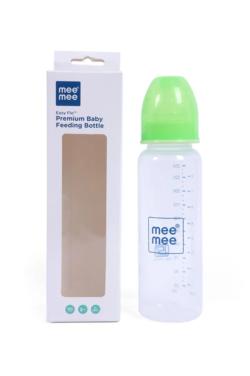 Mee Mee Baby Feeding Bottle (Green)- 250ml