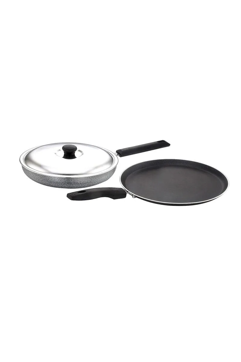 Sowbaghya Aluminium Non Stick Breakfast Set (Dosa Tawa & Fry Pan) - Set of 2