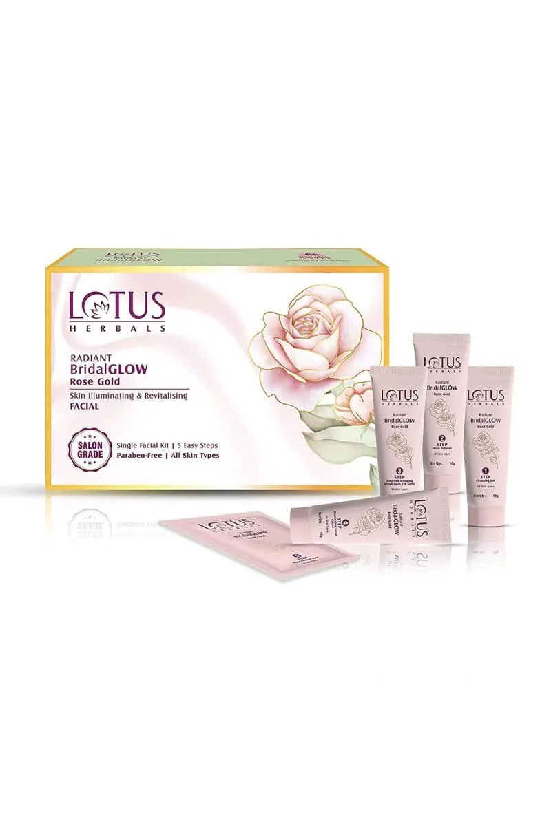 Lotus Herbals Radiant Bridal GLOW 4 in 1 Rose Gold Facial Kit  - 228gm