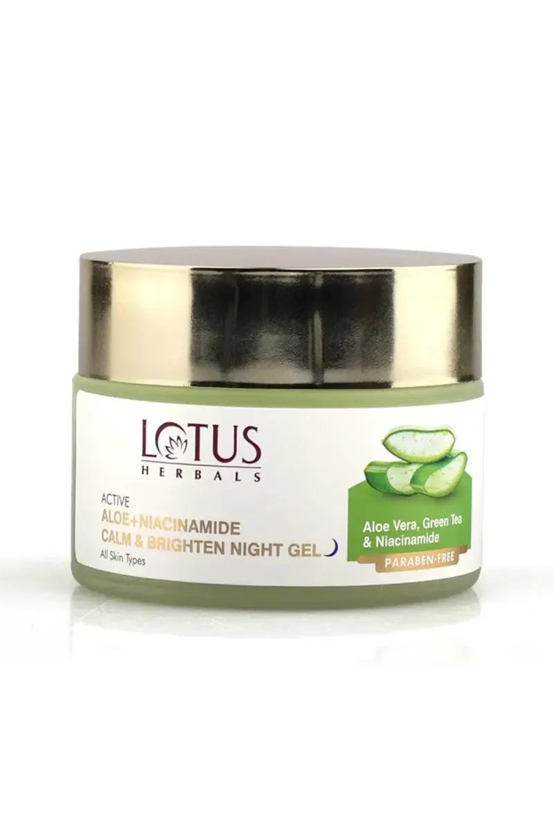 Lotus Herbals Active Aloe + Niacinamide Calm & Brighten Night Gel -50gm