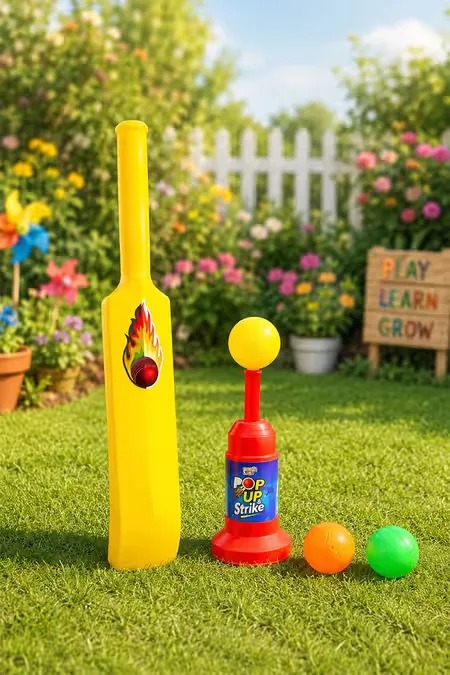 Pop-Up and Strike Cricket Set For Kids (Multicolor)