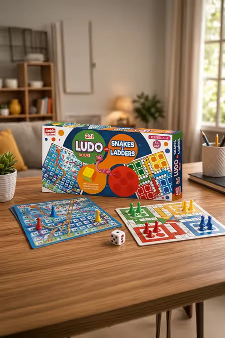 2 in 1 Ludo Snakes & Ladders Deluxe Board Game