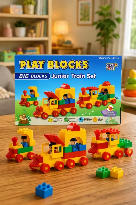 Colorful Play Blocks Junior Train Set