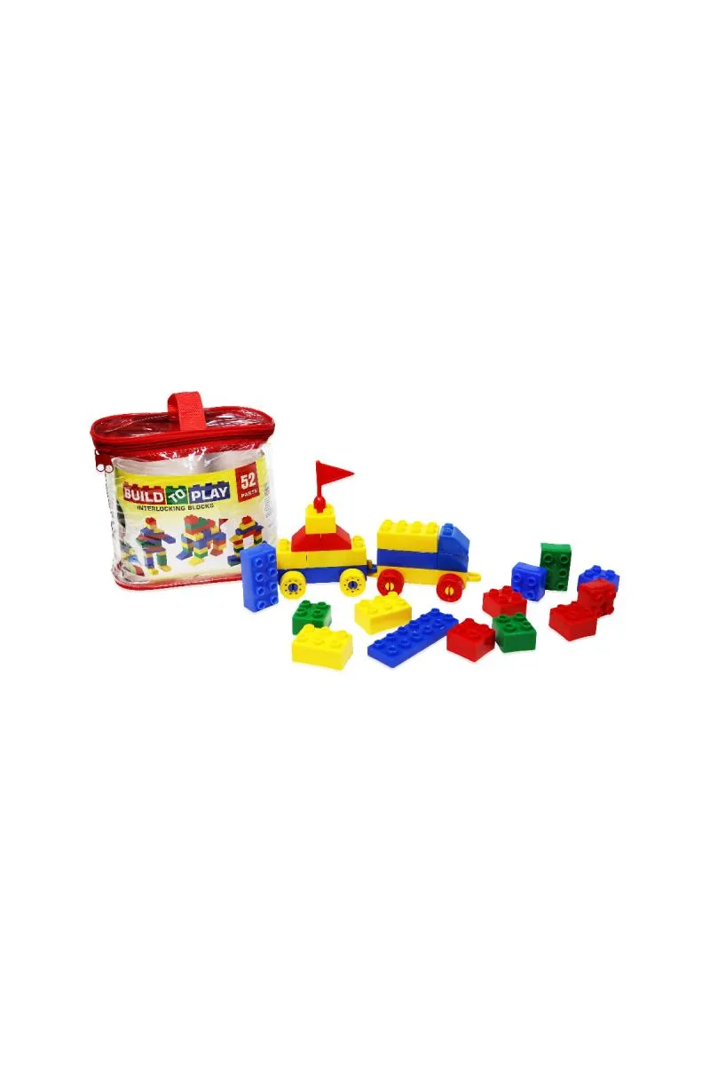 Build To Play Interlocking Blocks With PVC Bag-  52 Pcs