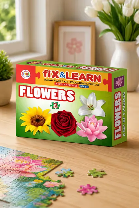 Fix N Learn Flowers Jigsaw Puzzle Kit for Kids