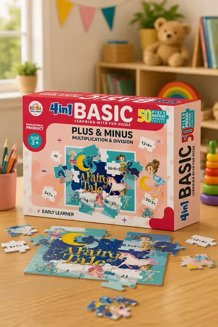 4 In 1 Basic Math Jigsaw Puzzle Kit For Kids