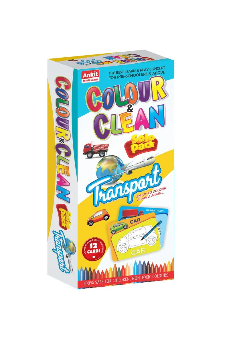 Color & Clean Transport Cardboard Game