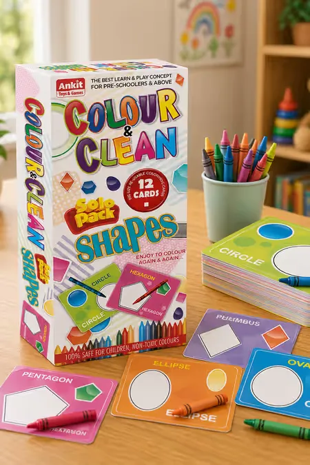 Color & Clean Shapes Cardboard Game