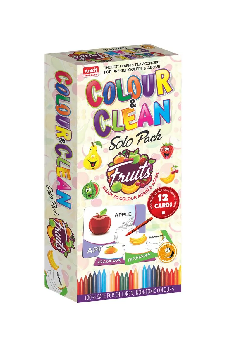 Color & Clean Fruits Cardboard Game