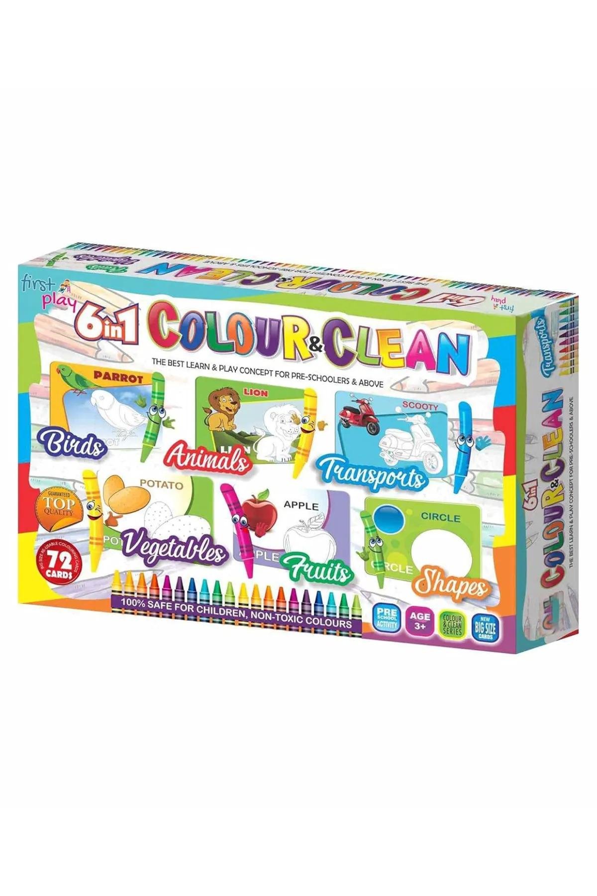 6 in 1 Color & Clean Cardboard Game 