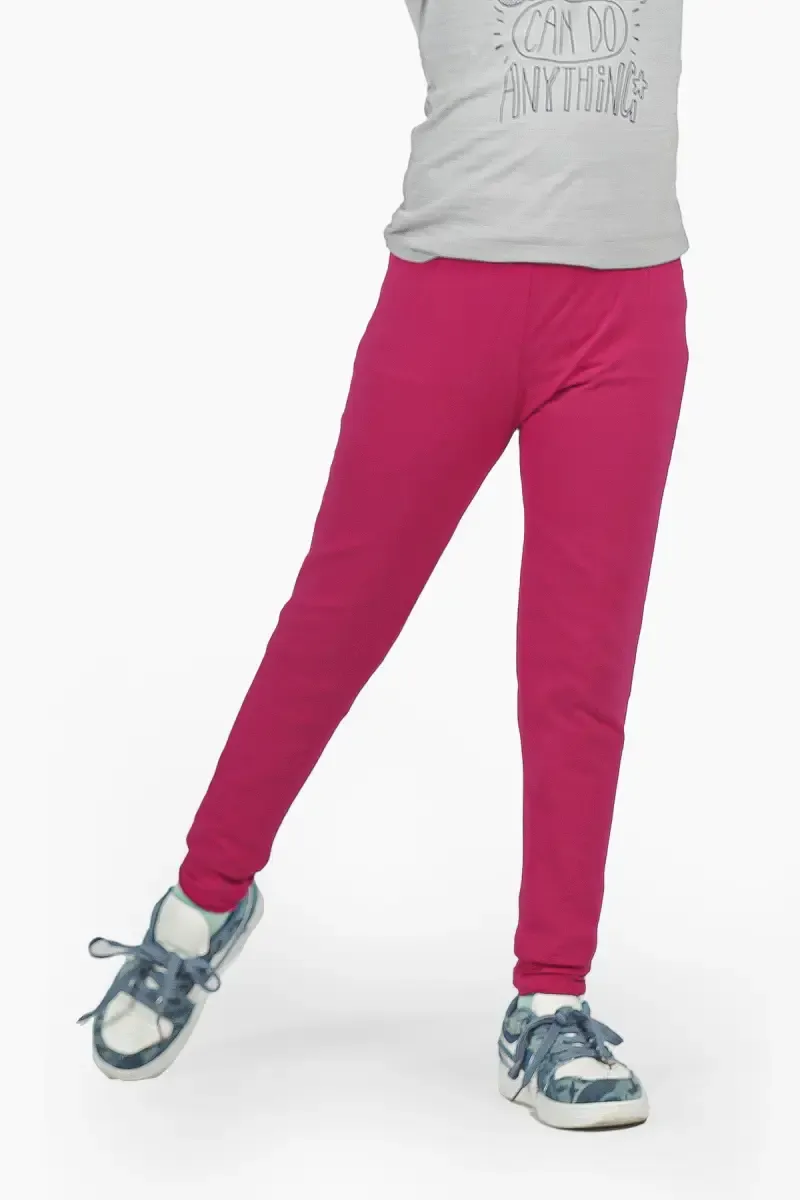Girl's Cotton Lycra Blend Solid Leggings (2 - 16 Yrs) 0069321516YRSPIN