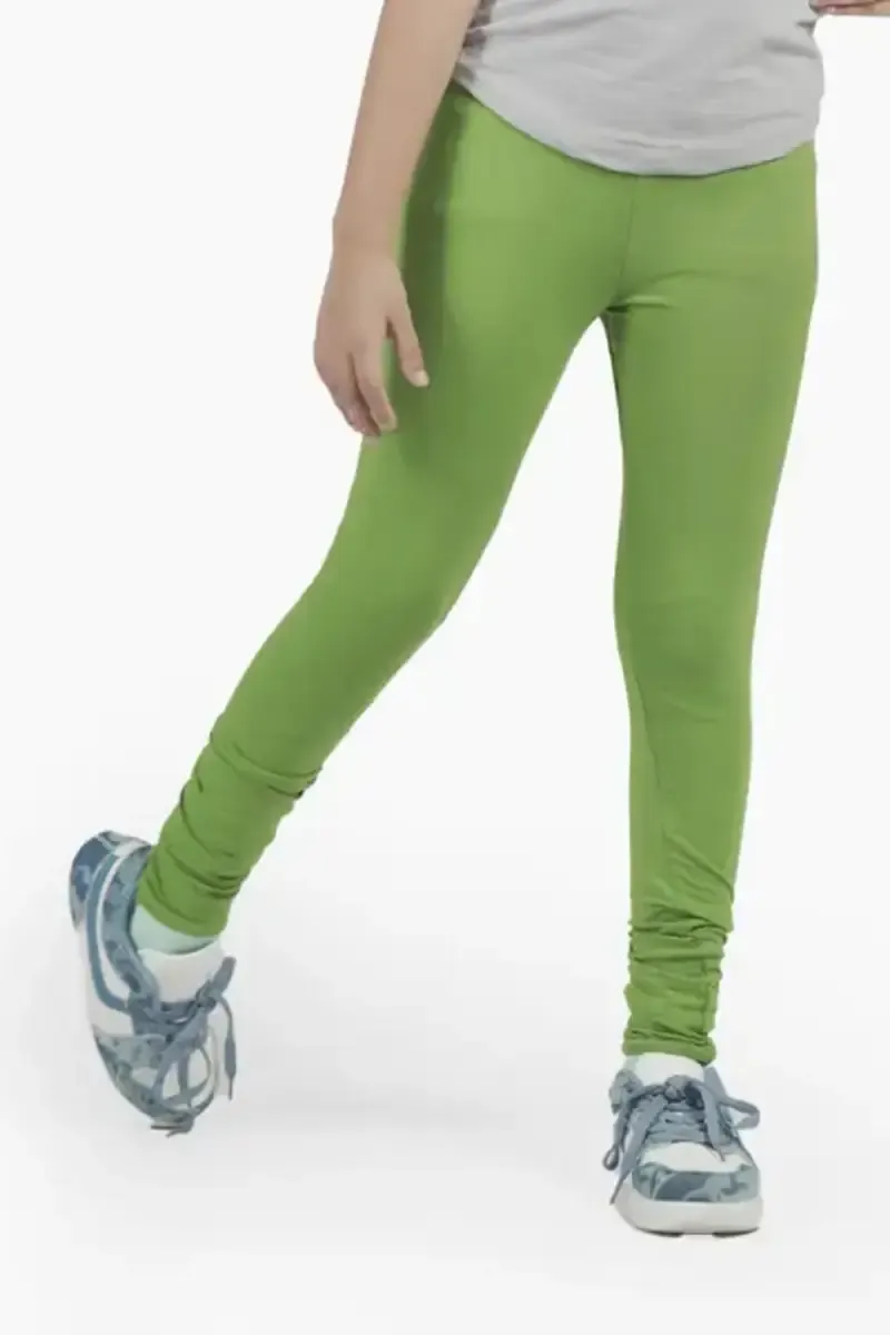 Girl's Cotton Lycra Blend Solid Leggings (2 - 16 Yrs) 00693234YRSGRE