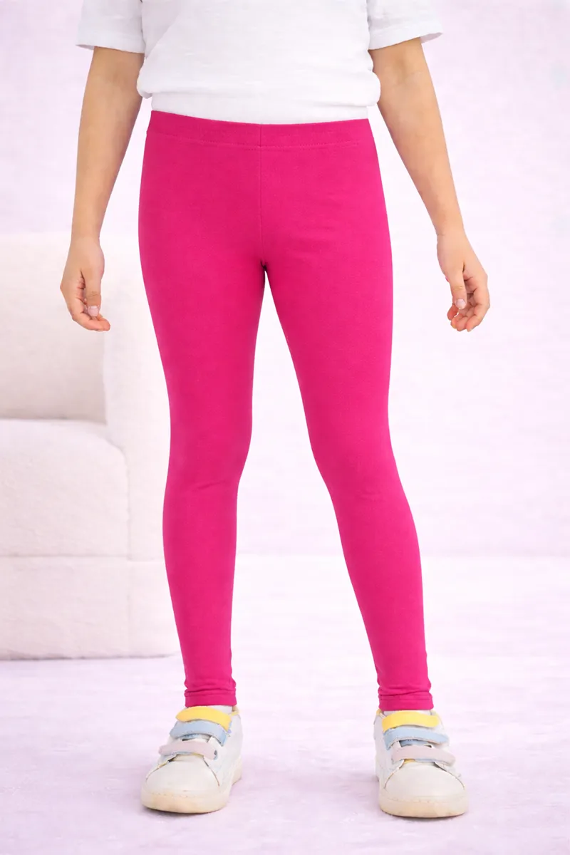 Girl's Cotton Lycra Blend Solid Leggings (2 - 16 Yrs) 006932910YRSPIN