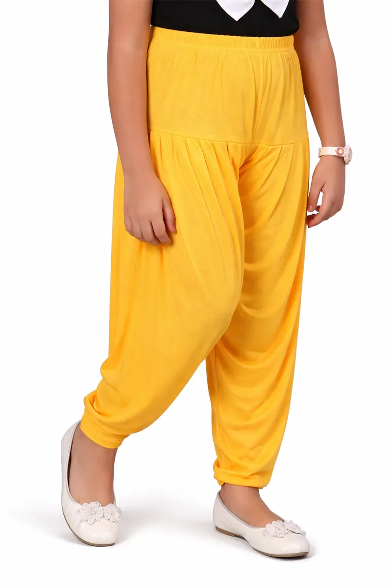 Girl's Cotton Lycra Blend Solid Patiala (2 - 15 Yrs)