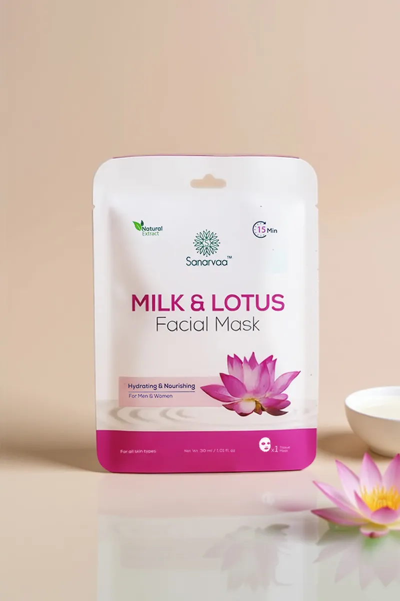 Sanarvaa Milk & Lotus Facial Mask- Buy 1 Get 1 Free (Each 30ml)