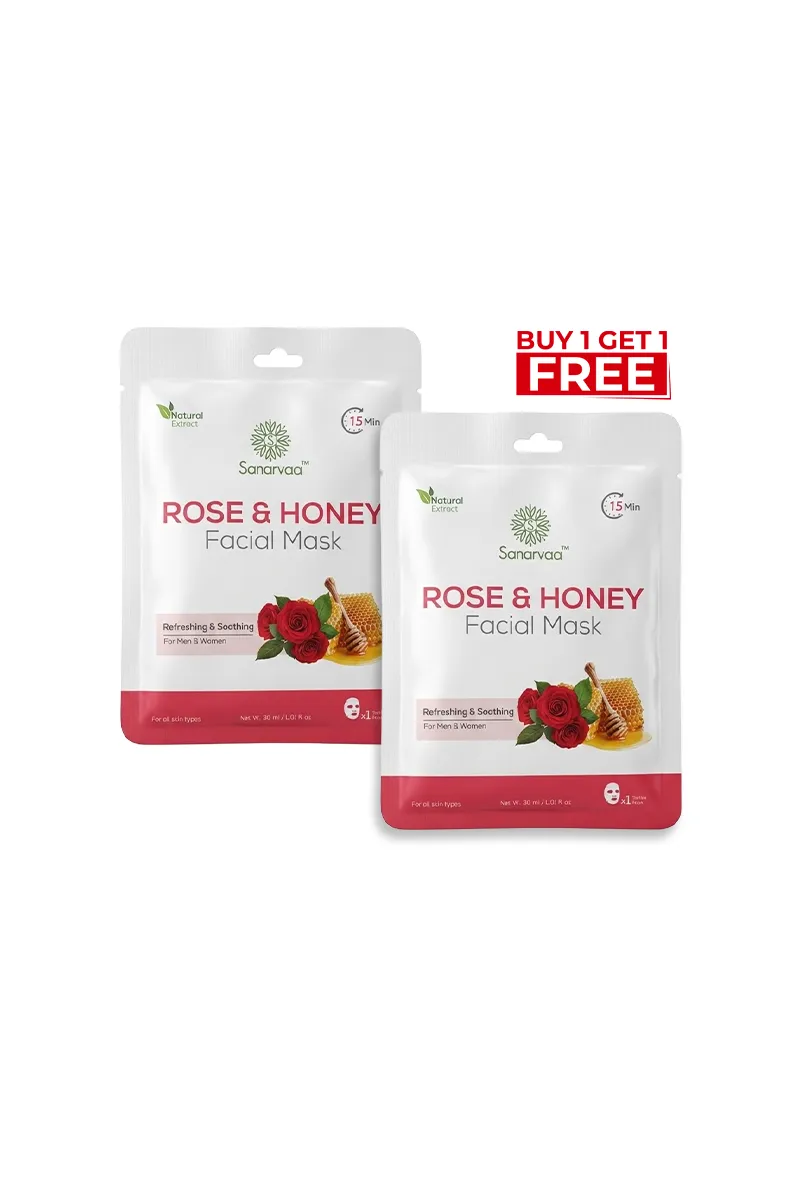 Sanarvaa Rose & Honey Facial Mask- 60ml (Buy 1 Get 1 Free)