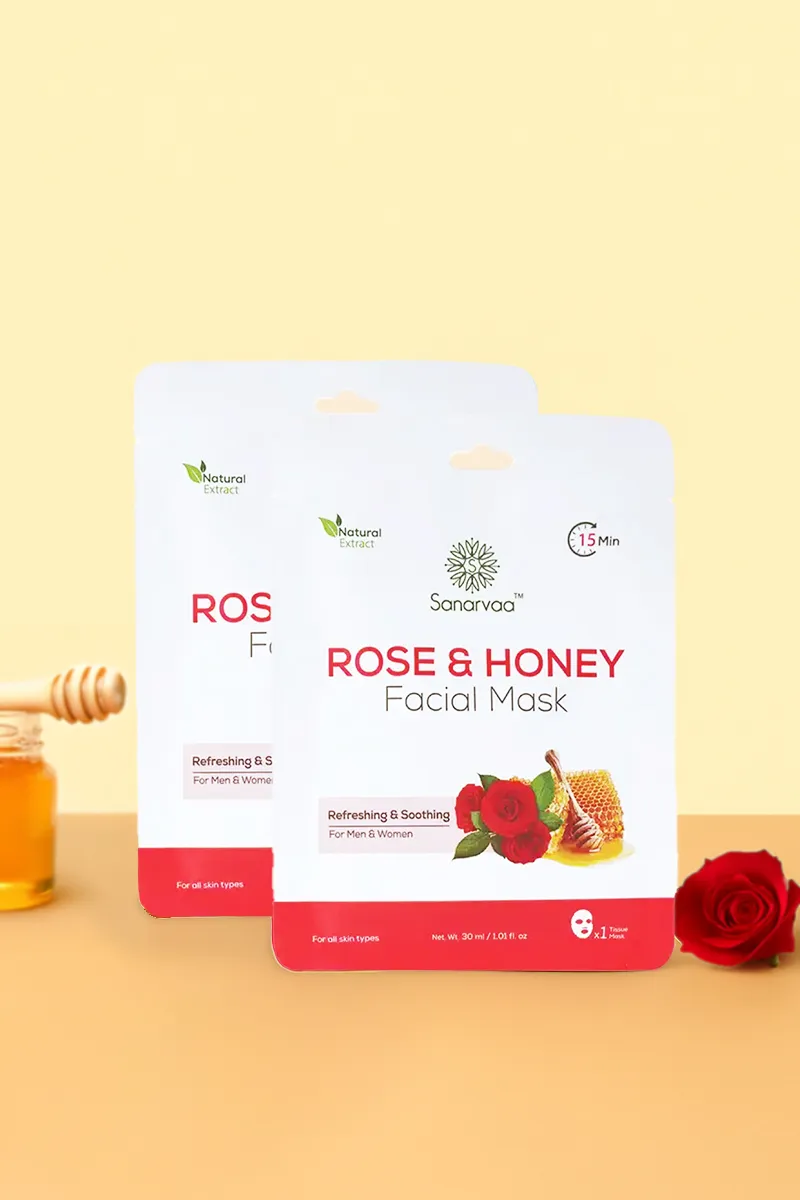Sanarvaa Rose & Honey Facial Mask- 60ml (Buy 1 Get 1 Free)