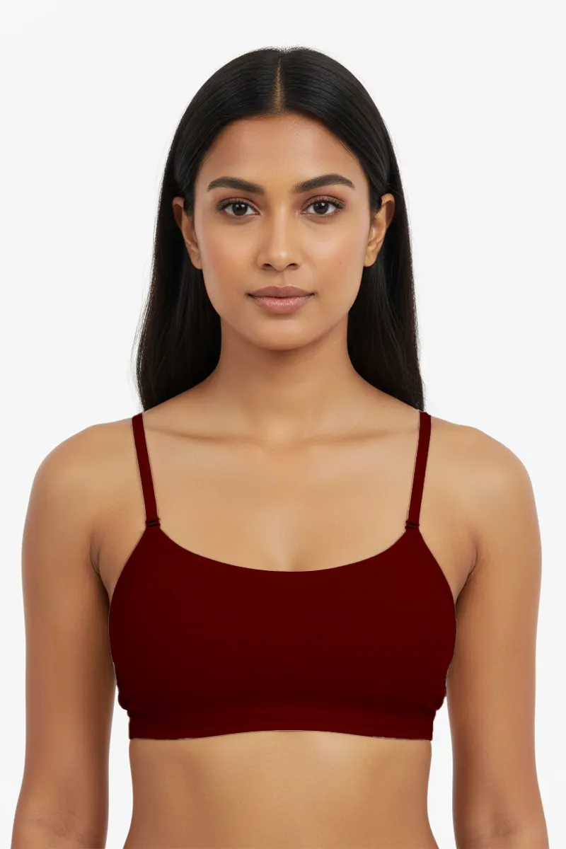Cotton Blend Non Padded Sports Bra for Women 007229MARFRE