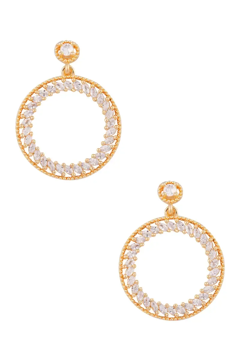 Gold Plated CZ Dangle Earrings for Women