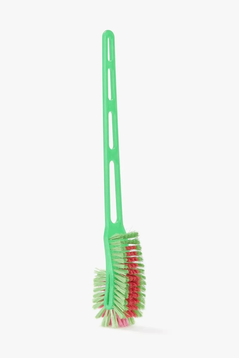 Plastic Long Double Side Bristle Toilet Cleaning Brush - 1Pc 007457GRE1