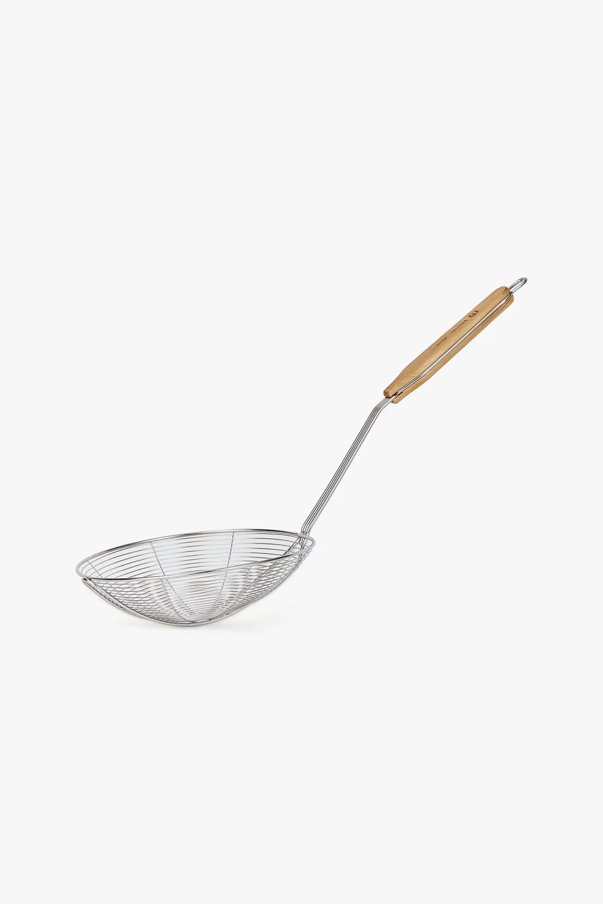 Stainless Steel Oil Strainer with Wooden Handle - 46 cm