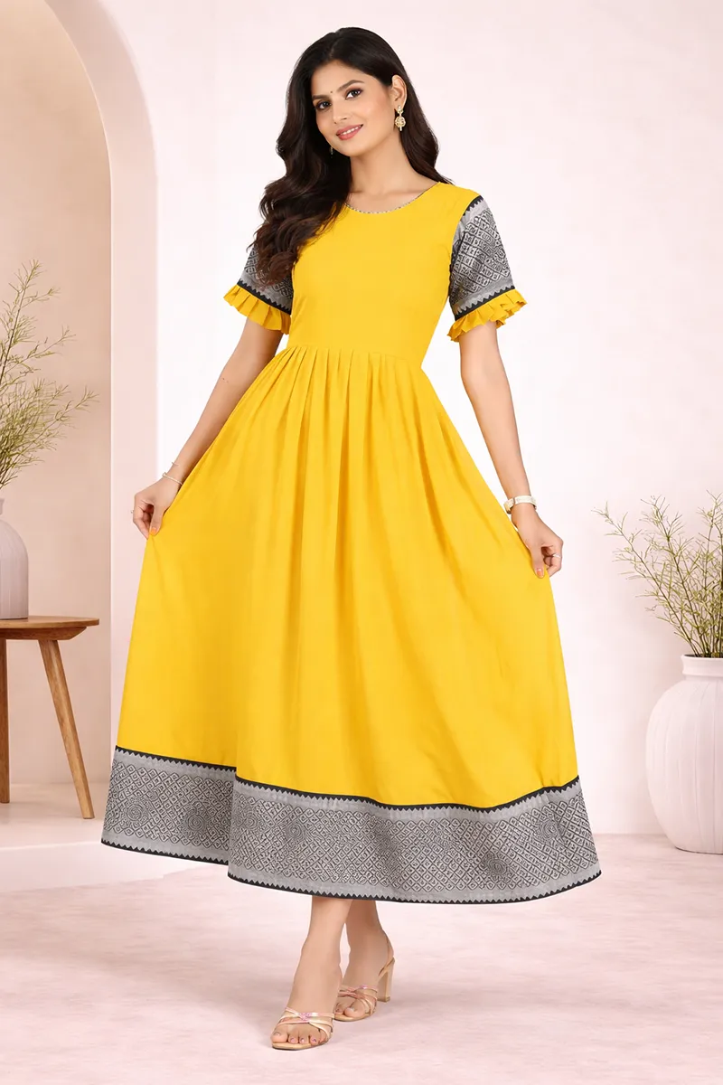 Georgette Printed Ethnic Gown for Women