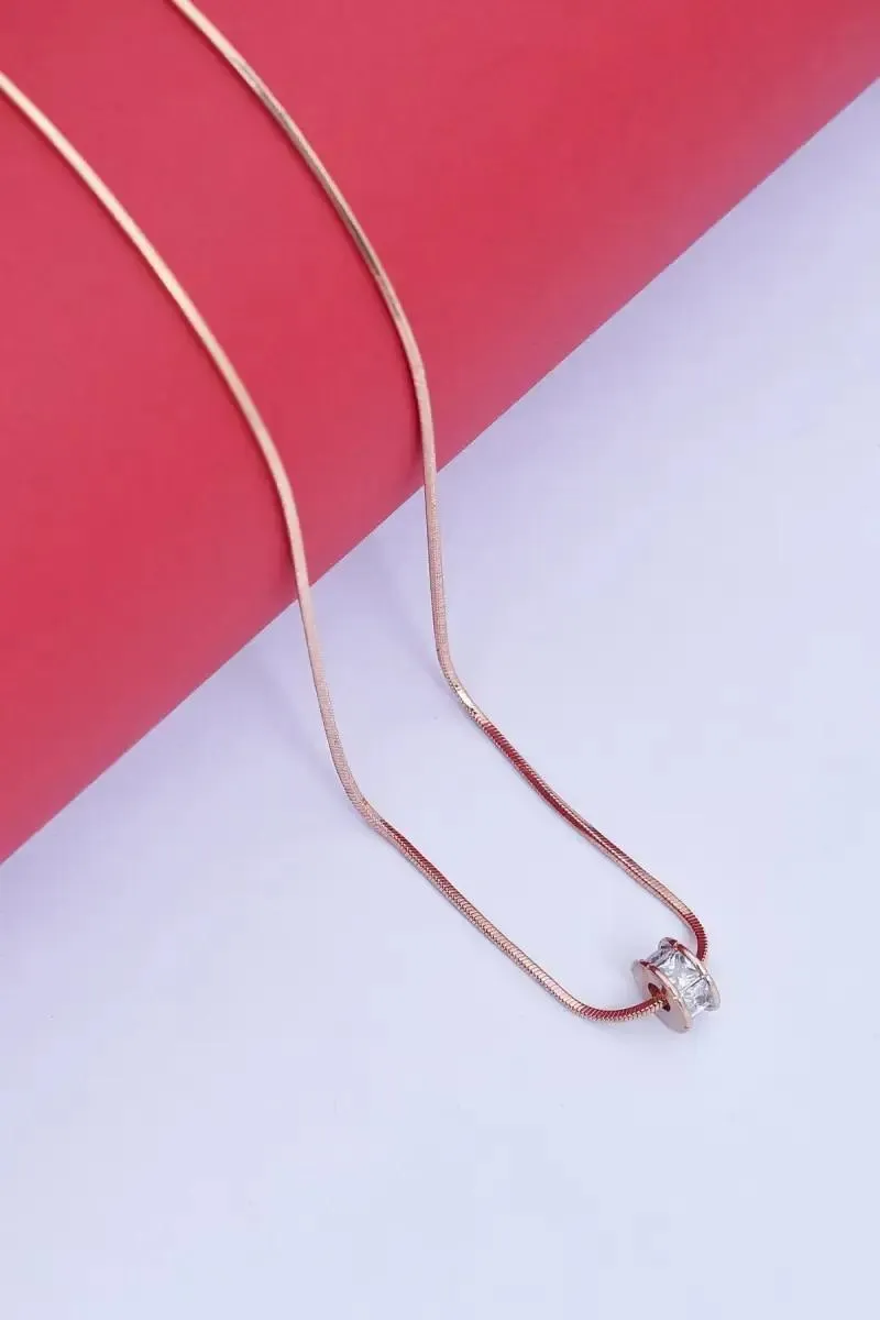 Gold Plated Rolling Pendant Chain for Women & Girls 007641GOL18INC