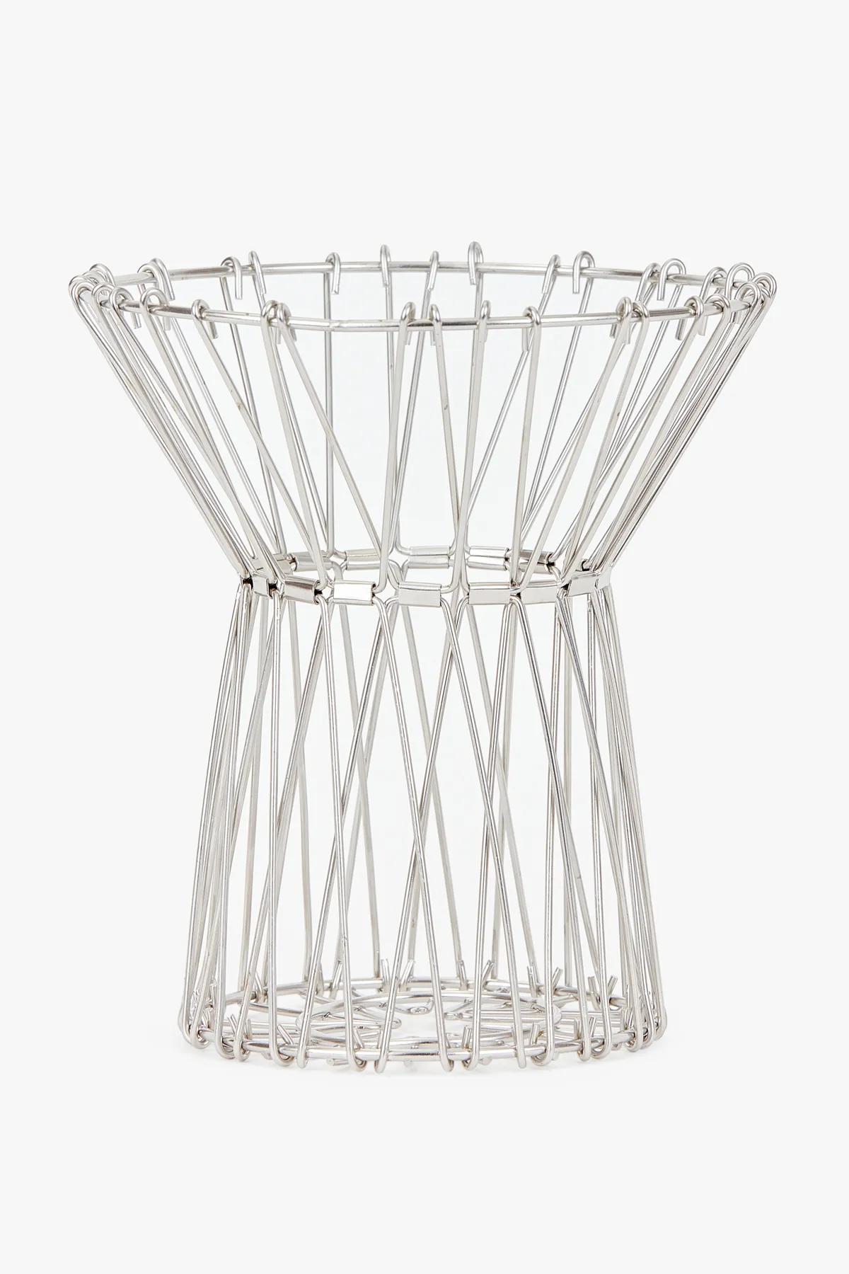 Stainless Steel Foldable Wired Fruit Basket, Silver - 1 Pc