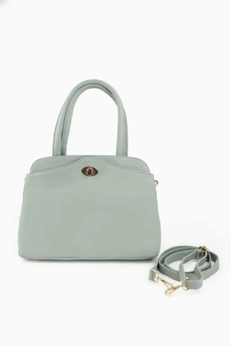 Solid Zipper Closure Hand Bag for Women