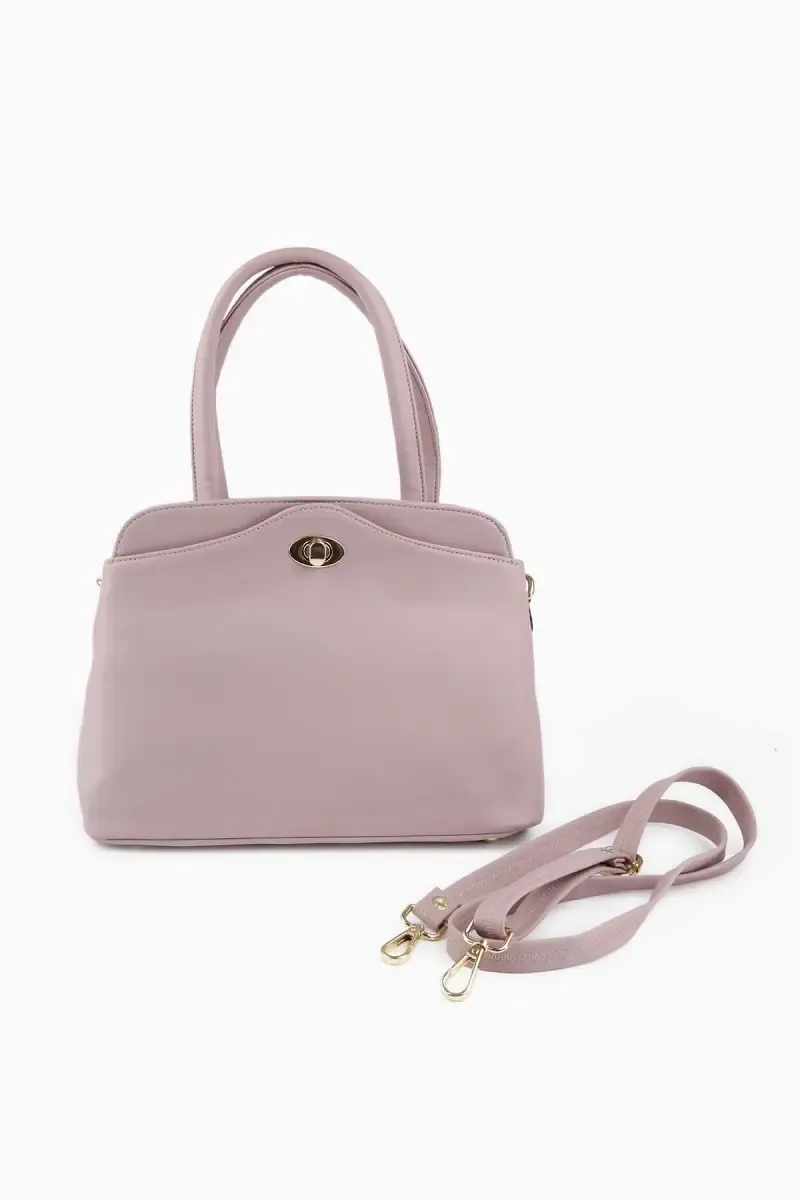Solid Zipper Closure Hand Bag for Women