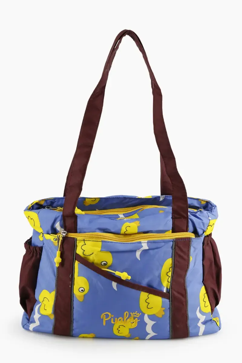 Polyester Printed College Hand Bag for Girls 007994BLU