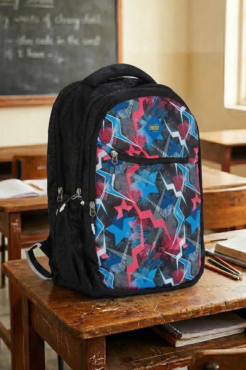 Polyester Star Printed School Bag for Unisex - Multicolor 008020MUL2