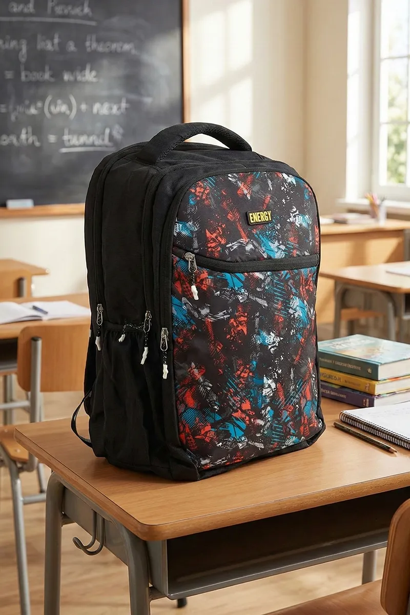 Polyester Printed School Bag for Unisex 008051BLA