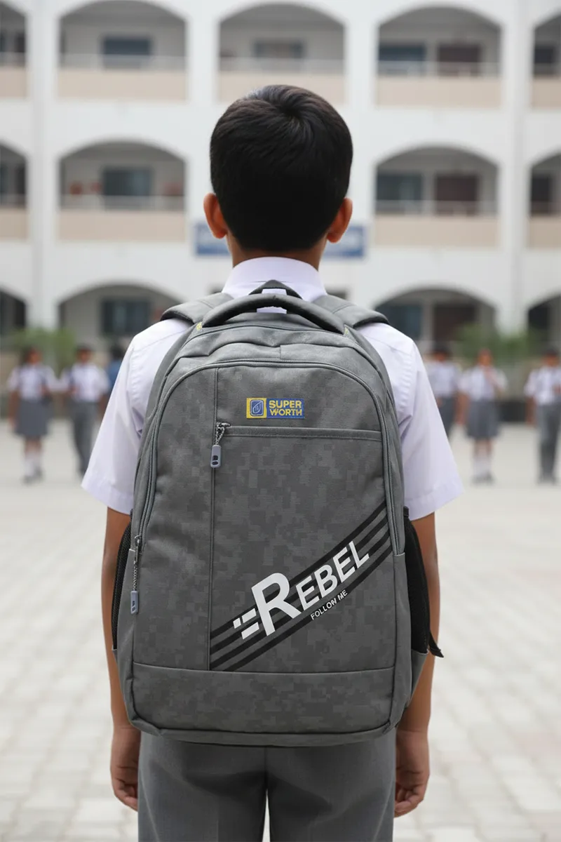 Polyester Printed School Bag for Unisex 008090GRE2