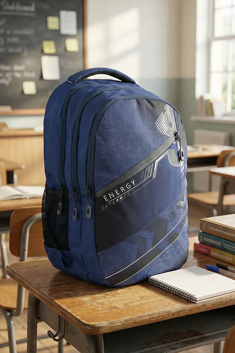 Polyester Printed School Bag for Unisex 008093DARBLU2