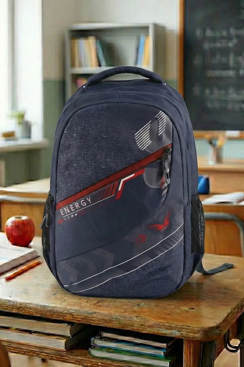 Polyester Printed School Bag for Unisex 008093NAVBLU2